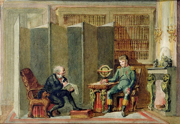 Napoleon Dictating his Memoirs at St. Helena to Comte Las Casas (w  /  c on paper)