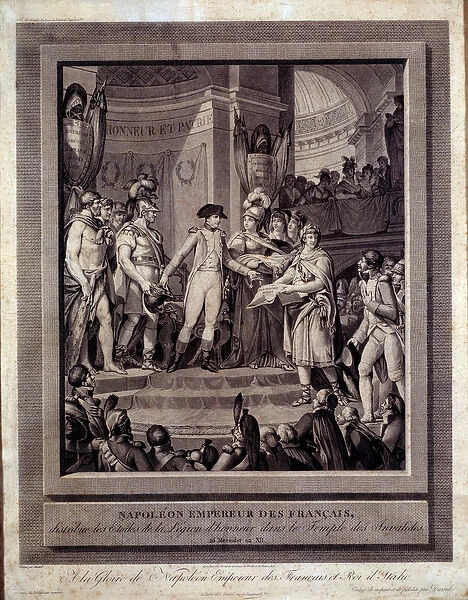 Napoleon distributing the stars of the Legion of Honour to the Invalides 26 messidor an