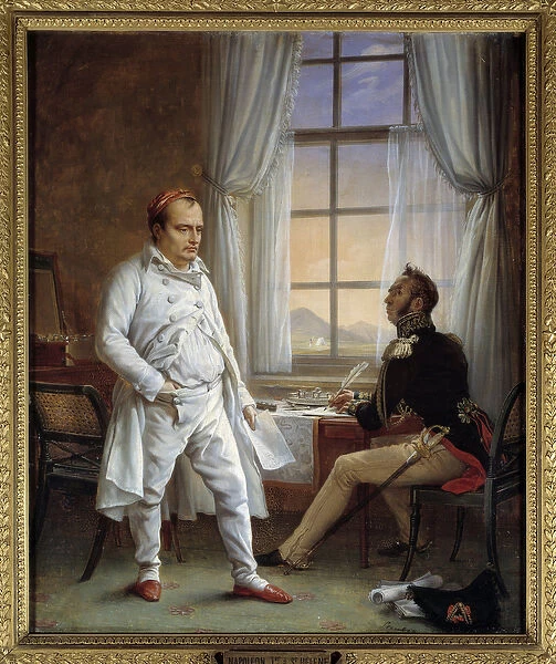 Napoleon I dictating his memorials to General Gourgaud (Painting, 19th century)