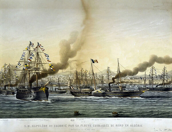 Napoleon III escorted by the battlessee fleet went to Algeria in September 1860