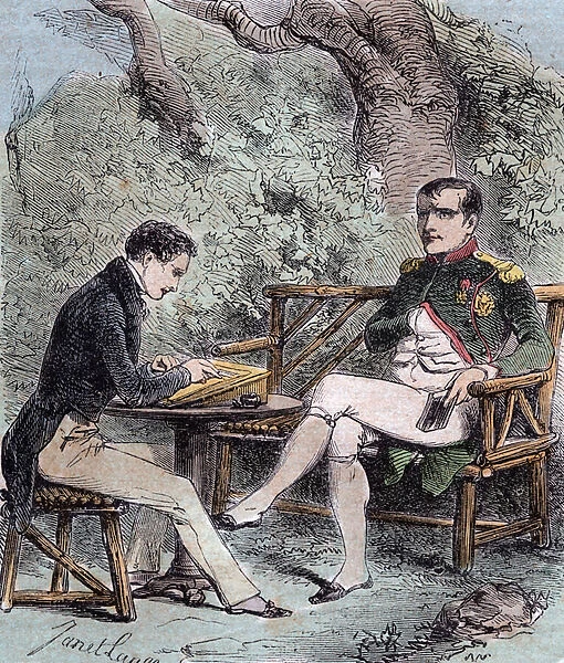 Napoleon a Sainte-Helene - Napoleon dictates his memoirs to Emmanuel Pons de Las Cases