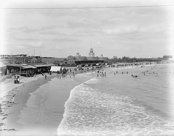 Narragansett Beach and Pier, Rhode Island, c. 1899 (b  /  w photo)