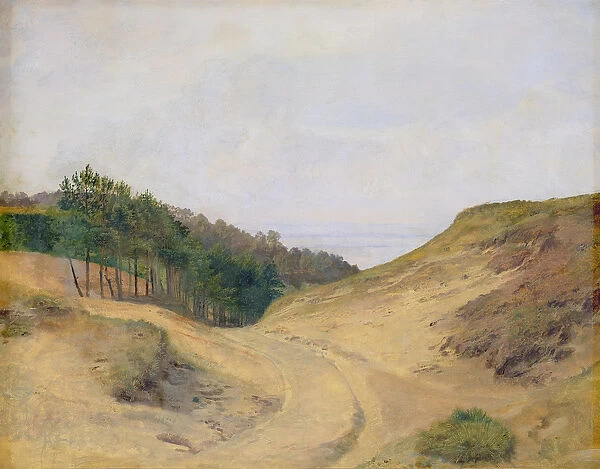 The Narrow Pass at Blankenese, 1840 (w  /  c on paper on card)