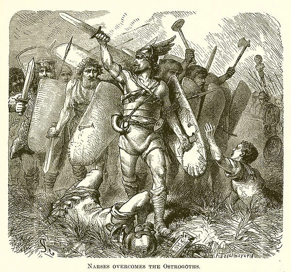 Narses overcomes the Ostrogoths (engraving)