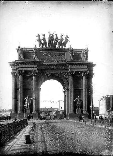 The Narva Gate, St. Petersburg, 1910 (b  /  w photo)