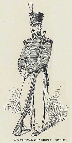 A National Guardsman of 1825 (litho)