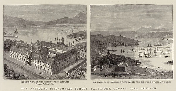 The National Piscatorial School, Baltimore, County Cork, Ireland (engraving)