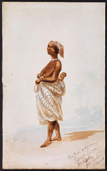 Native woman, Sierra Leone (w  /  c on paper)