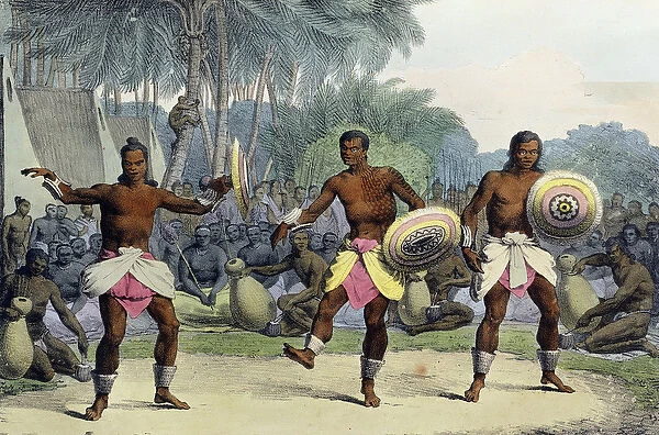 Natives of the Sandwich Islands Dancing, from Voyage Pittoresque Autour du Monde