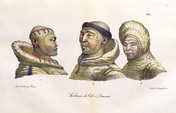 Natives of the St. Lawrence Islands, Alaska, from Voyage Pittoresque Autour du