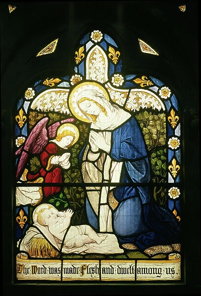 The Nativity, English made by Burlisson & Grills, 19th century (stained glass)