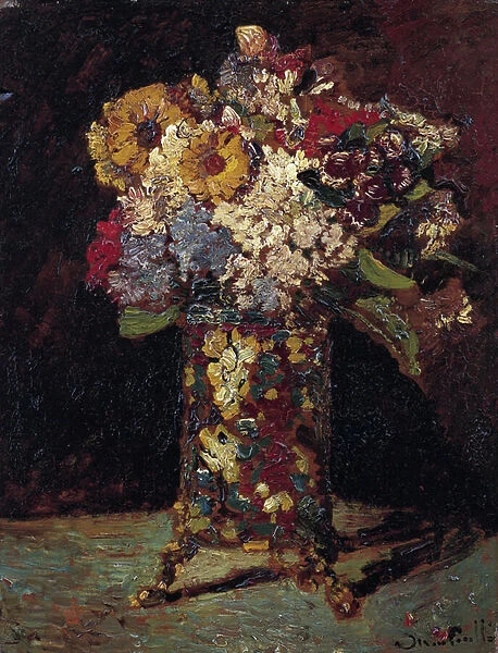 'Nature morte de bouquet de fleurs'(Flower still life) Peinture de Adolphe Thomas Joseph Monticelli (1824-1886) 1875 Van Gogh Museum, Amsterdam