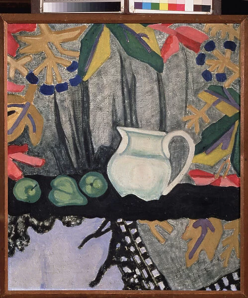 Nature morte. Peinture de Olga Vladimirovna Rozanova (1886-1918), huile sur toile, vers 1910. Art russe, 20e siecle, avant garde; State A. Radischev Art Museum, Saratov (Russie)