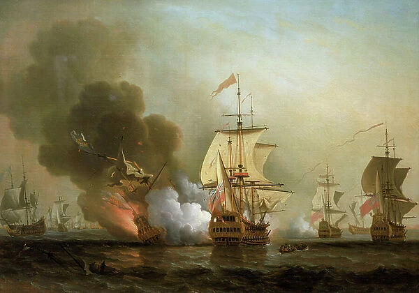Naval battle off the coast of Cartagena (Spain), 28 May 1708