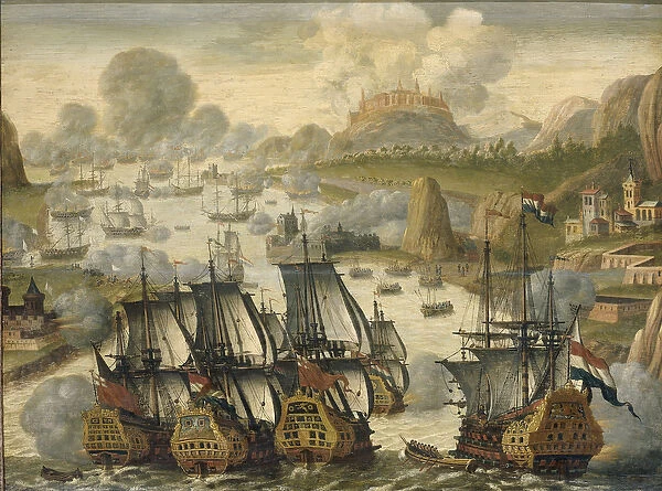 Naval Battle of Vigo Bay, 23 October 1702, from the War of the Spanish Succession, c