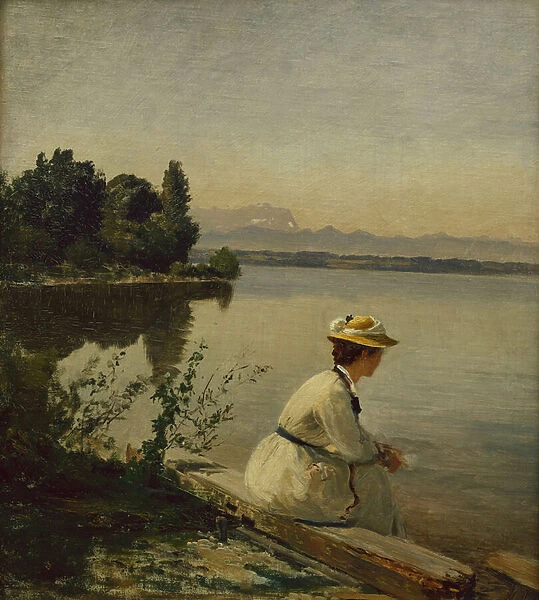 Near Leoni on Lake Starnberg (oil on canvas)