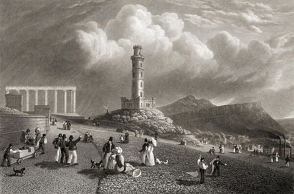 Nelsons Monument, Calton Hill, Edinburgh, from Select Views of the Principal
