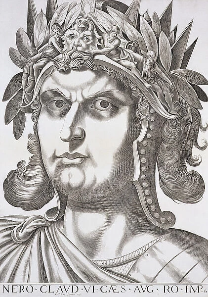 Nero Caesar (37-68 AD), 1596 (engraving)