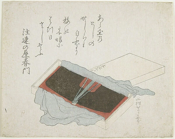 (New Comb in Box), 1812 (colour woodblock print)
