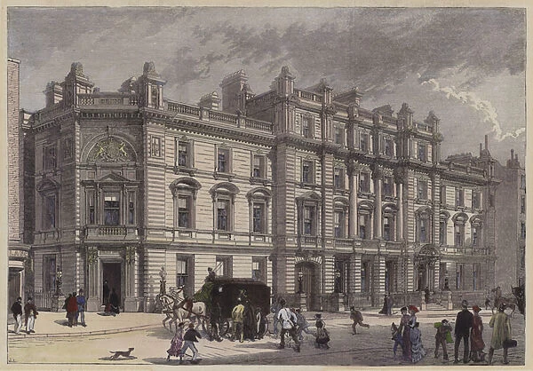 New courthouse and police station, Bow Street, London, c1880 (coloured engraving)