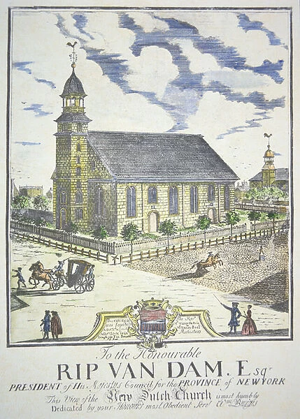 The New Dutch Reformed Church, built on the corner of Nassau and Liberty streets