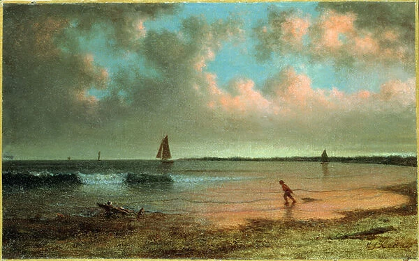 New England Coastal Scene (oil on canvas)