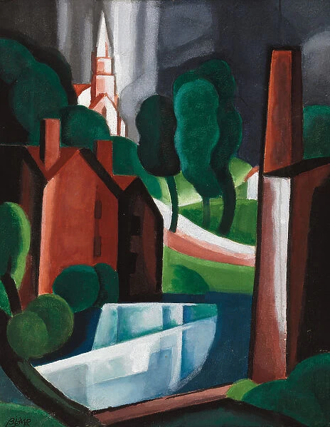 New Hampshire Town, 1931 (watercolour and gouache on paperboard)