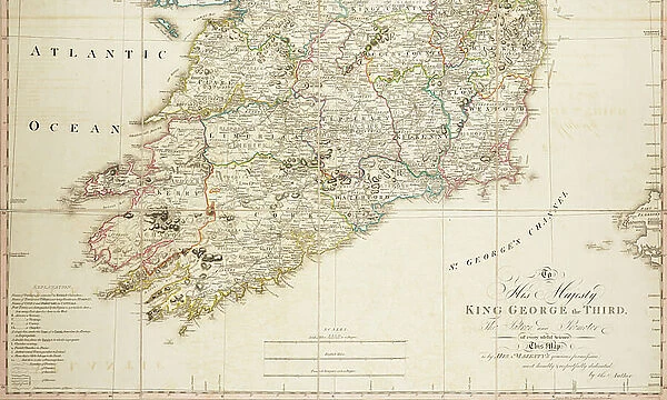 A new map of Ireland civil and ecclesiastical, 1797 (manuscript)