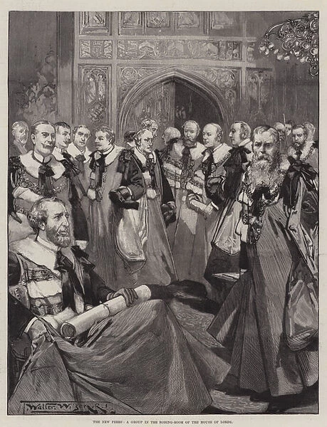The New Peers, a Group in the Robing-Room of the House of Lords (engraving)
