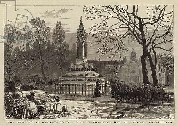 The New Public Gardens of St Pancras, formerly Old St Pancras Churchyard (engraving)