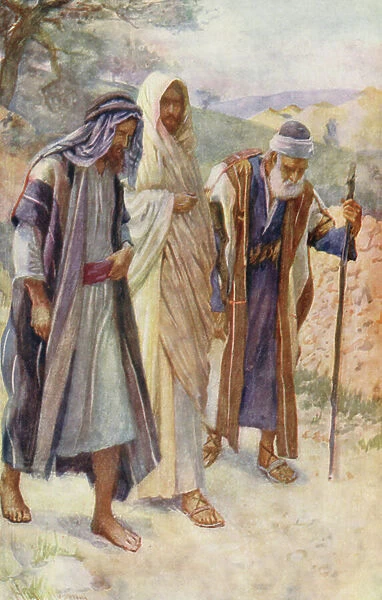 New Testament: The Walk to Emmaus (colour litho)