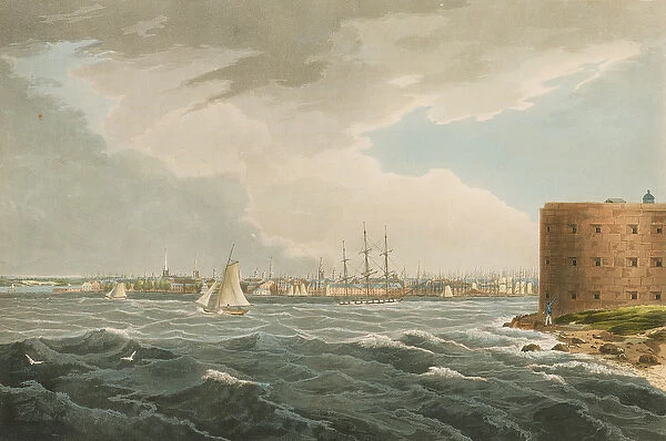 New York from Governors Island, no. 20 from the Hudson River Portfolio, engraved by J