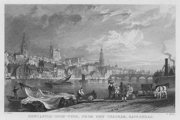 Newcastle-upon-Tyne, from New Chatham, Gateshead (engraving)