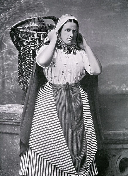 A Newhaven Fishwife, late 19th century (b  /  w photo)