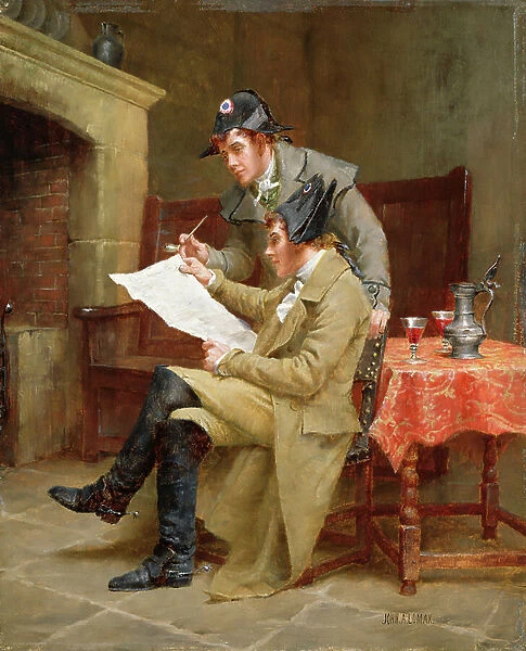 News of the Army, c. 1900 (oil on panel)