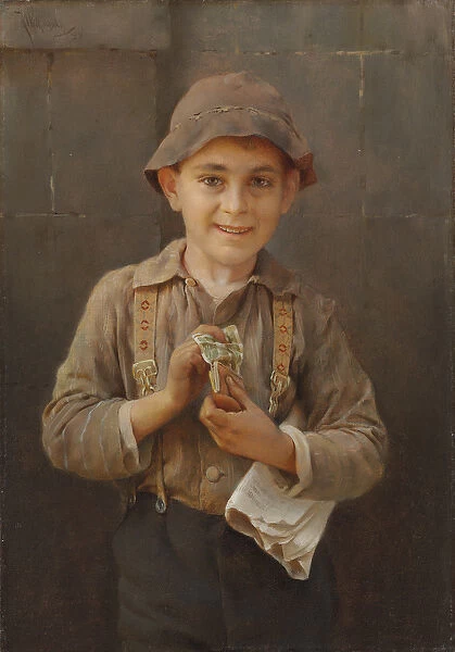 Newsboy, 1899 (oil on canvas)