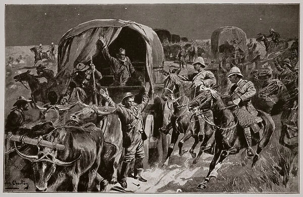 Night attack on a Boer convoy by mounted infantry under Colonel Williams