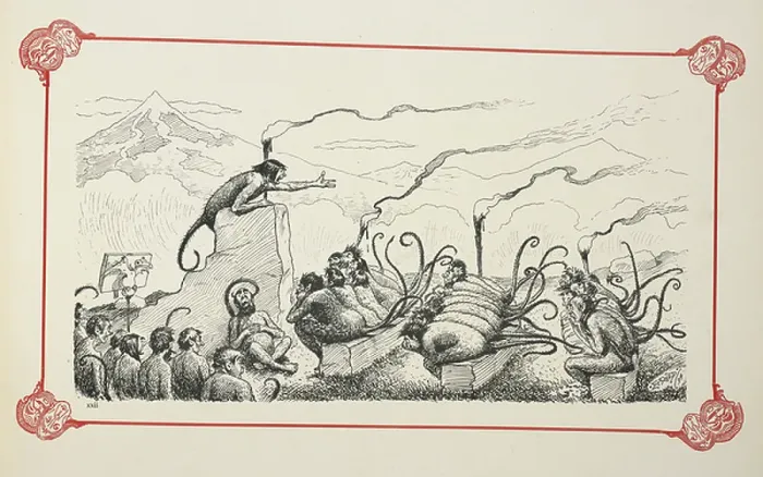 Framed Print : A night caudal lecture on evolution! Framed Print : A night caudal lecture on evolution!