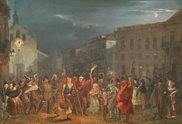 The Night of the Three Kings at Puerta del Sol, Madrid, 1839 (oil on canvas)