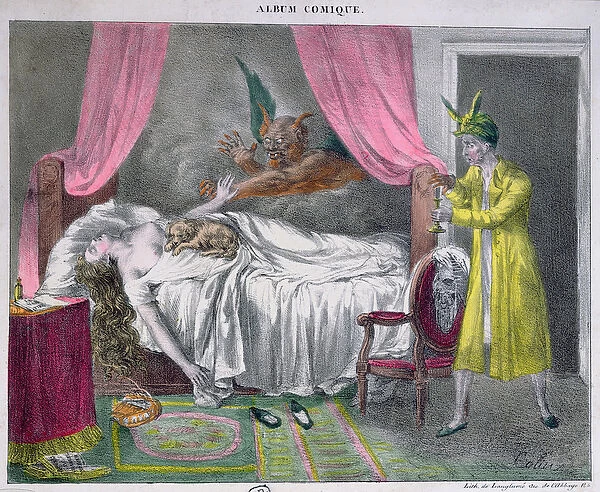 The Nightmare, engraved by Langlume (colour litho)