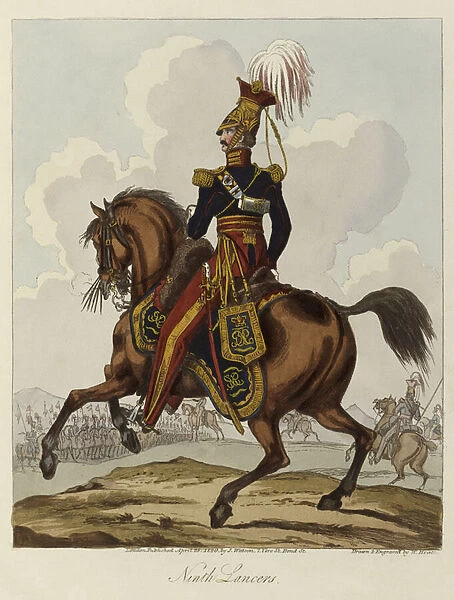 Ninth Hussars, 1820 (coloured aquatint)