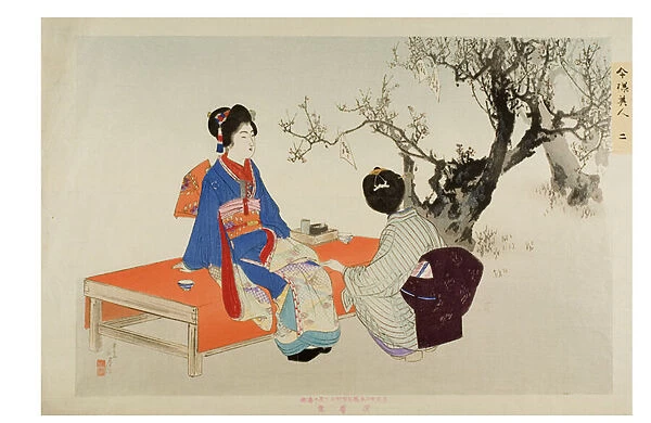 No. 2. Looking at Plum Blossoms from the series Modern Beauties, c