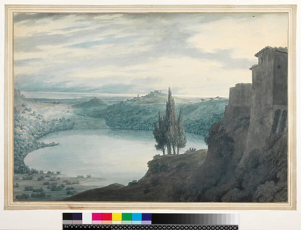 No. 3464 Lake Nemi, Campagna, Italy, 1788 (w  /  c, ink and pencil)