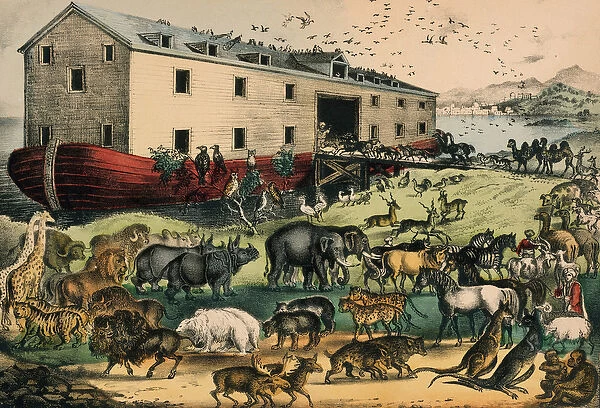 Noahs Ark, 1874-78 (hand-colored lithograph)
