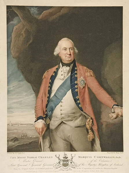 The Most Noble Charles Marquis Cornwallis, pub. 1798 (colour engraving)