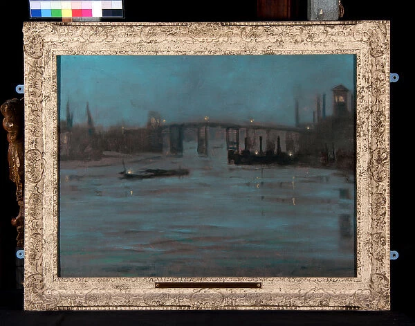 Nocturne, Battersea Old Bridge, London (oil on canvas)