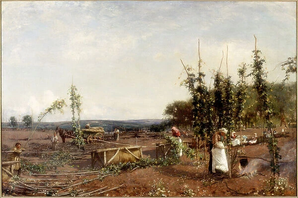 Nooning in the Hop Gardens, 1889 (oil on canvas)