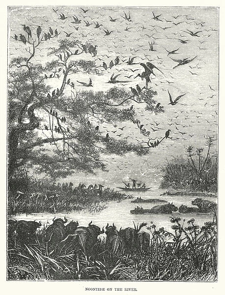 Noontide on the river (engraving)