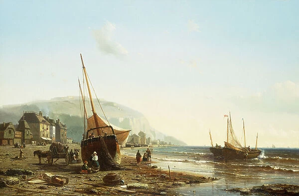On the Normandy Coast, (oil on canvas)