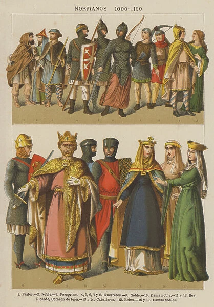 Normanos, 1000-1100 (colour litho)